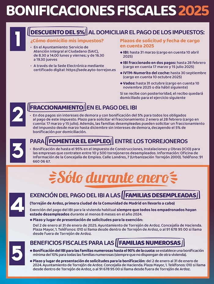 Bonificaciones fiscales Torrejón de Ardoz 2025 Bonificaciones Fiscales 2025 2 peque