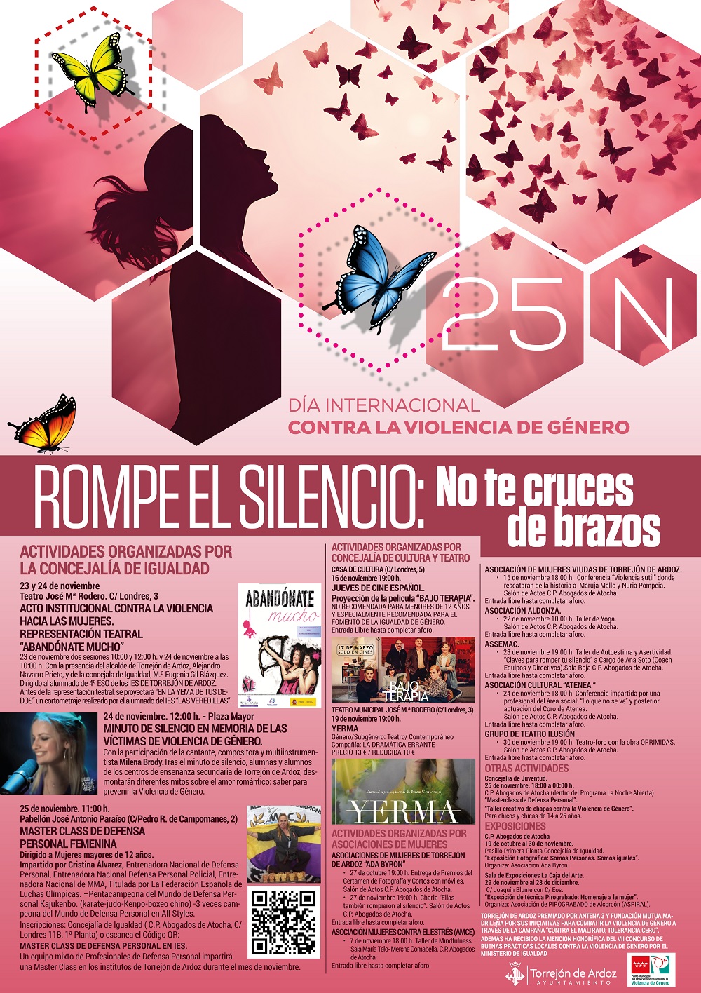 Actividades Día Internacional contra la violencia de género 2023 - Torrejón de Ardoz Cartel 25N 2023