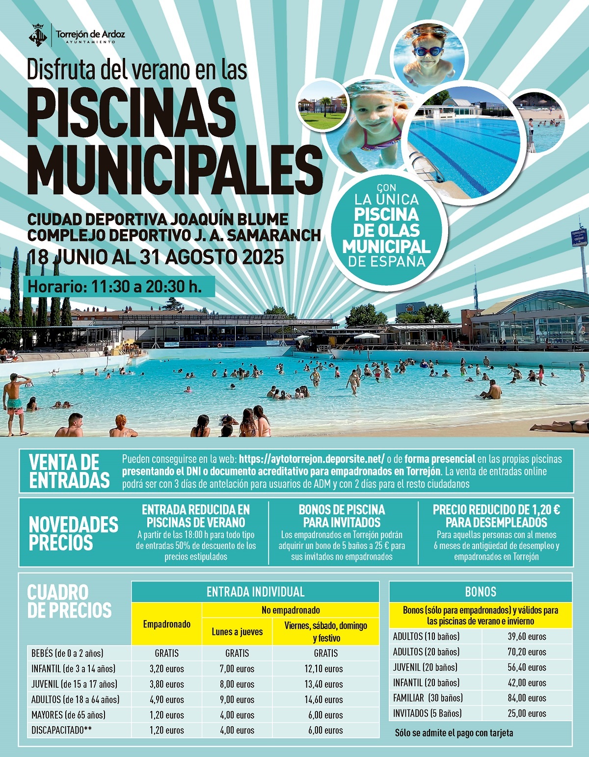 Piscinas de verano Torrejón de Ardoz 2025 Cartel Piscinas de Verano 2025