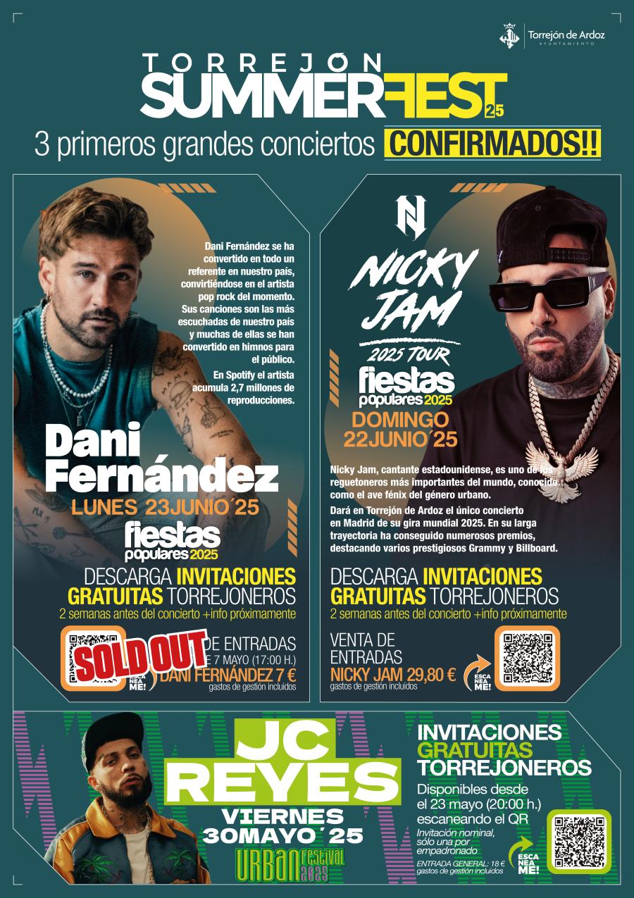 Cartel Torrejon Summer Fest invitaciones JC Reyes