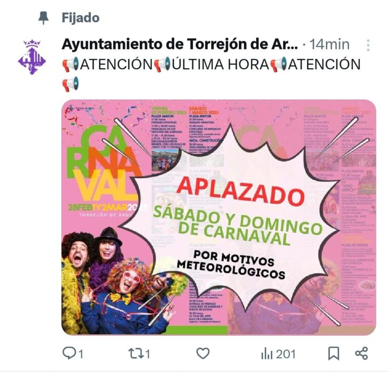 Twitter aplazado carnaval